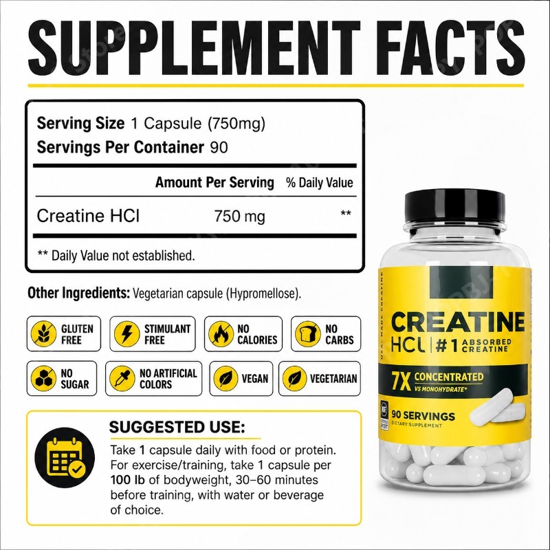 Creatine HCl 750mg 90 capsules - Nutrition Of Fitness recensie en prijs